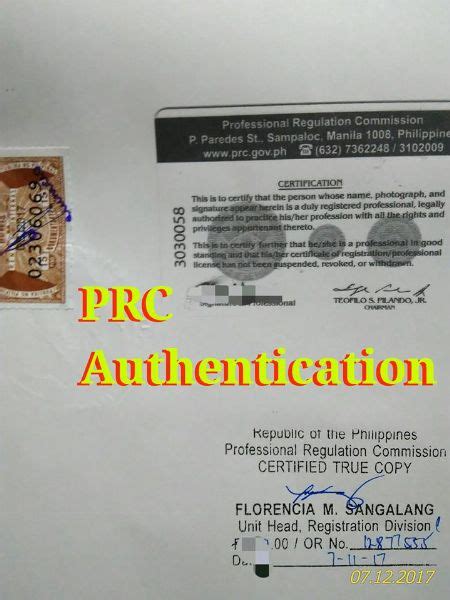 prc lupon|Certification / Authentication .